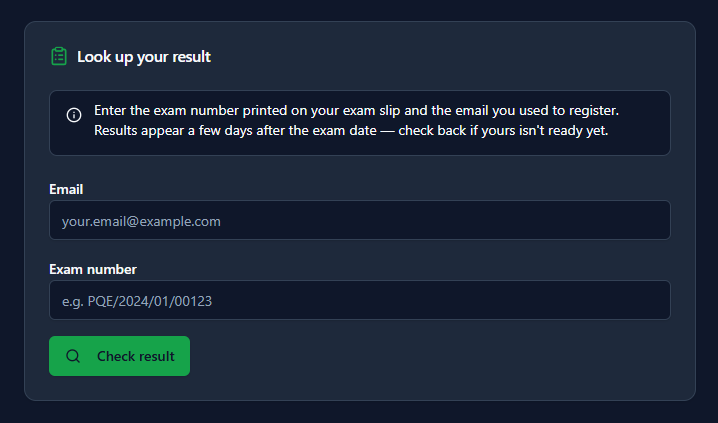 TRCN result checking portal