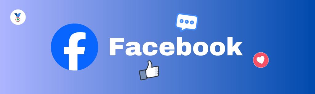 Facebook logo, name and reactions