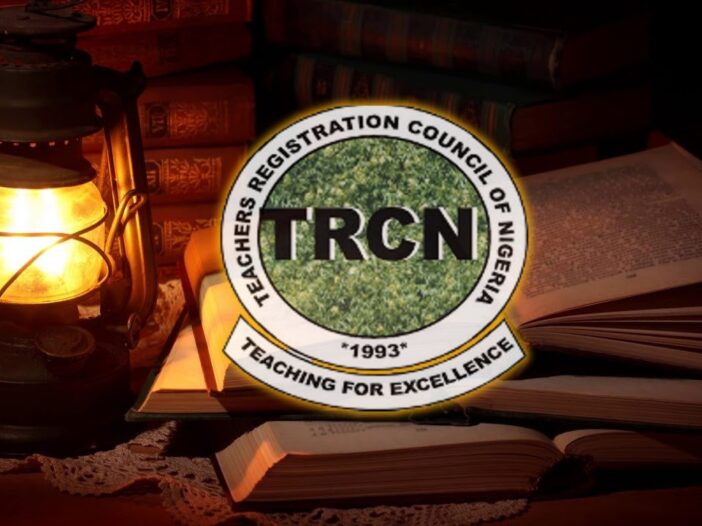 A picture representing TRCN study group with TRCN logo in the centre, open books behind and a lit lantern by the left.