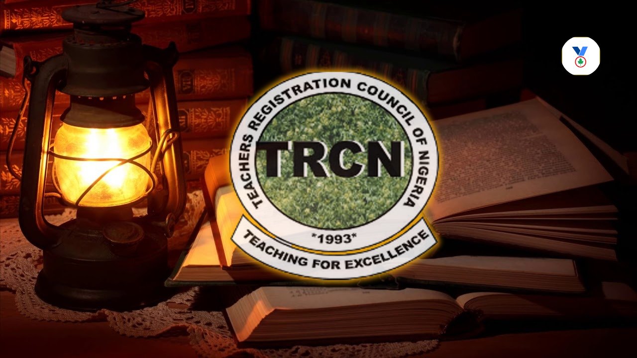 A picture representing TRCN study group with TRCN logo in the centre, open books behind and a lit lantern by the left.