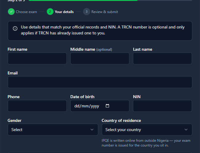 How to Register for TRCN Abroad